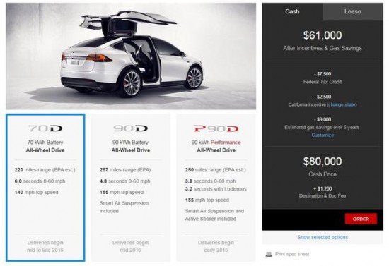 超帅特斯拉Model X预售 只要51万起